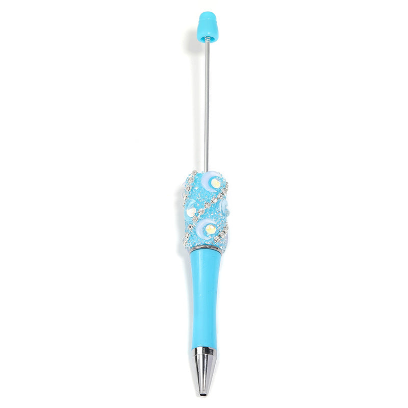 Wholesale 5pcs Creative DIY Moon Mermaid Beads Sugar Heavy Industries Water Diamond Chain Beads Multi Color Ballpoint Pen